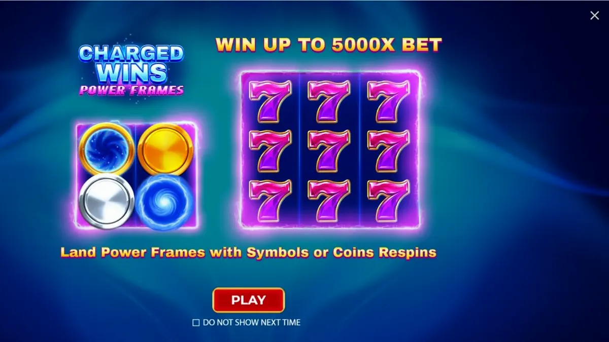 Charged Wins: Power Frames neon slot machine interface