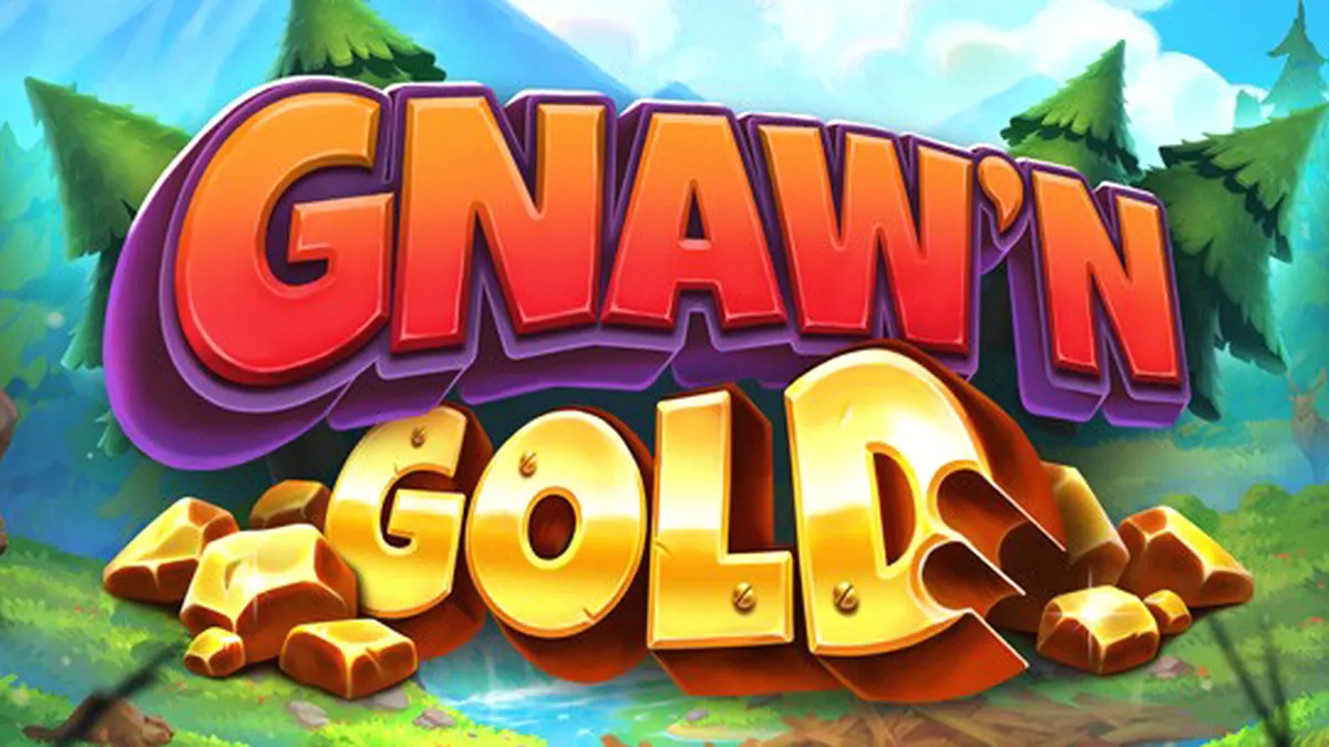 Isang masayang beaver na naghahanap ng ginto sa kagubatan sa slot na Gnaw’n Gold